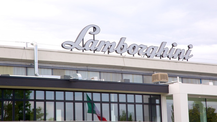 Museo Lamborghini mostrando sinalização
