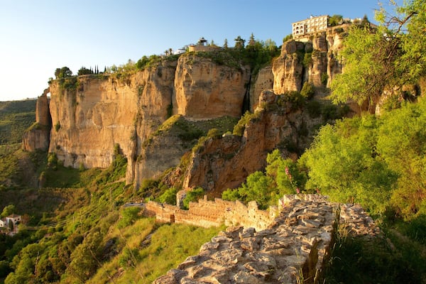 Schlucht El Tajo das einen Farmland und Schlucht oder Canyon