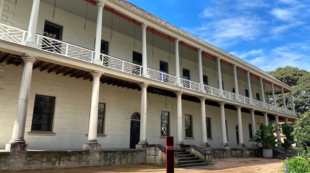 The Mint has a deep colonnaded veranda and is now a tourist attraction. Opened in 1811 as a Hospital, then converted in 1855 to the Sydney Royal Mint.