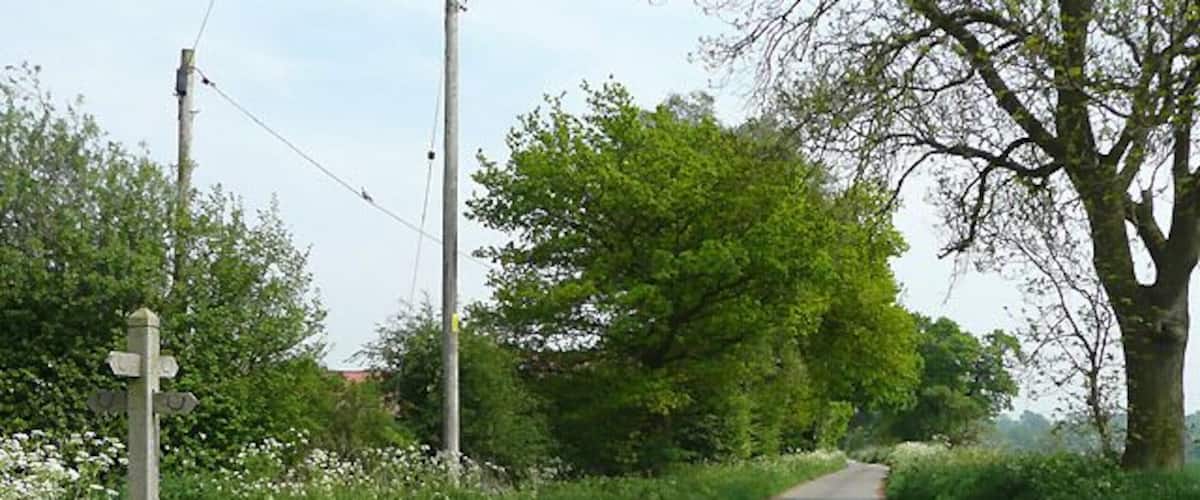 Bridleway Cross, Kingswood, Staffordshire Ahead, the bridleway leads to Simmonds Wood and The Bradshaws. It is only surfaced for about another 200 metres.