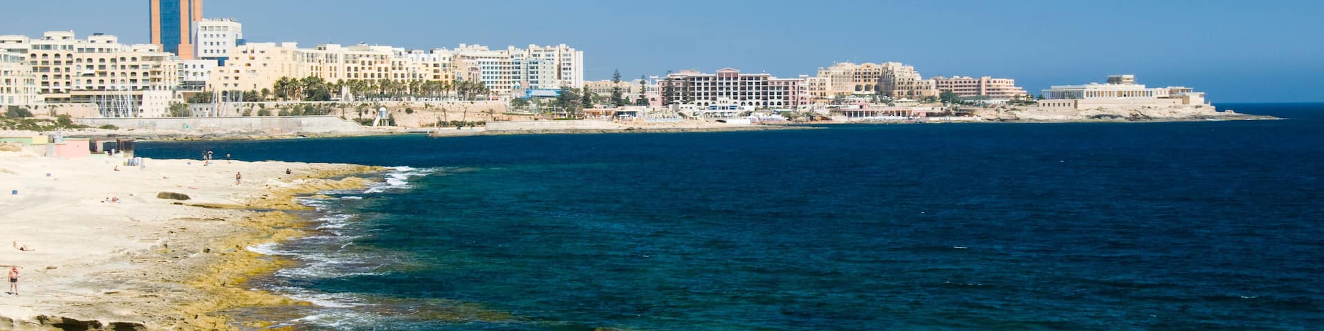 limestone coastline view of st. julians malta
