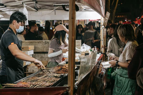 Chinatown Night Market featuring markets, night scenes and food