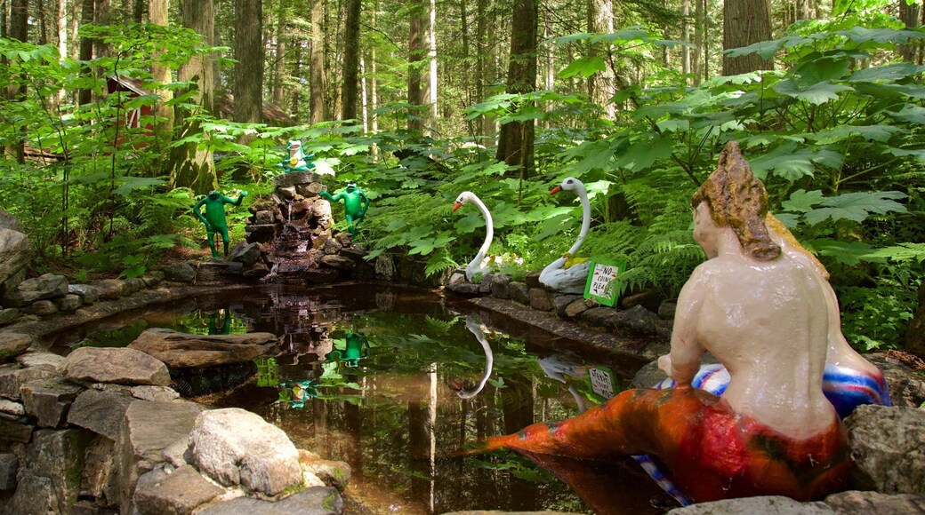 Bosque Encantado ofreciendo una estatua o escultura, bosques y un estanque