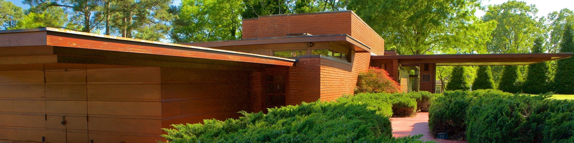 Frank Lloyd Wright Rosenbaum House mostrando arquitetura moderna e uma casa