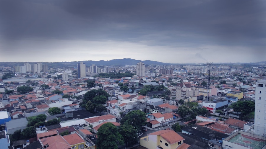 Storm Formation in the City Center in Suzano, Sao Paulo - Brazil