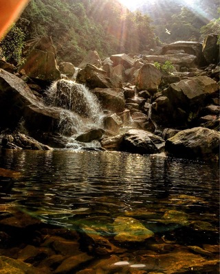 #Waterfall #Sun