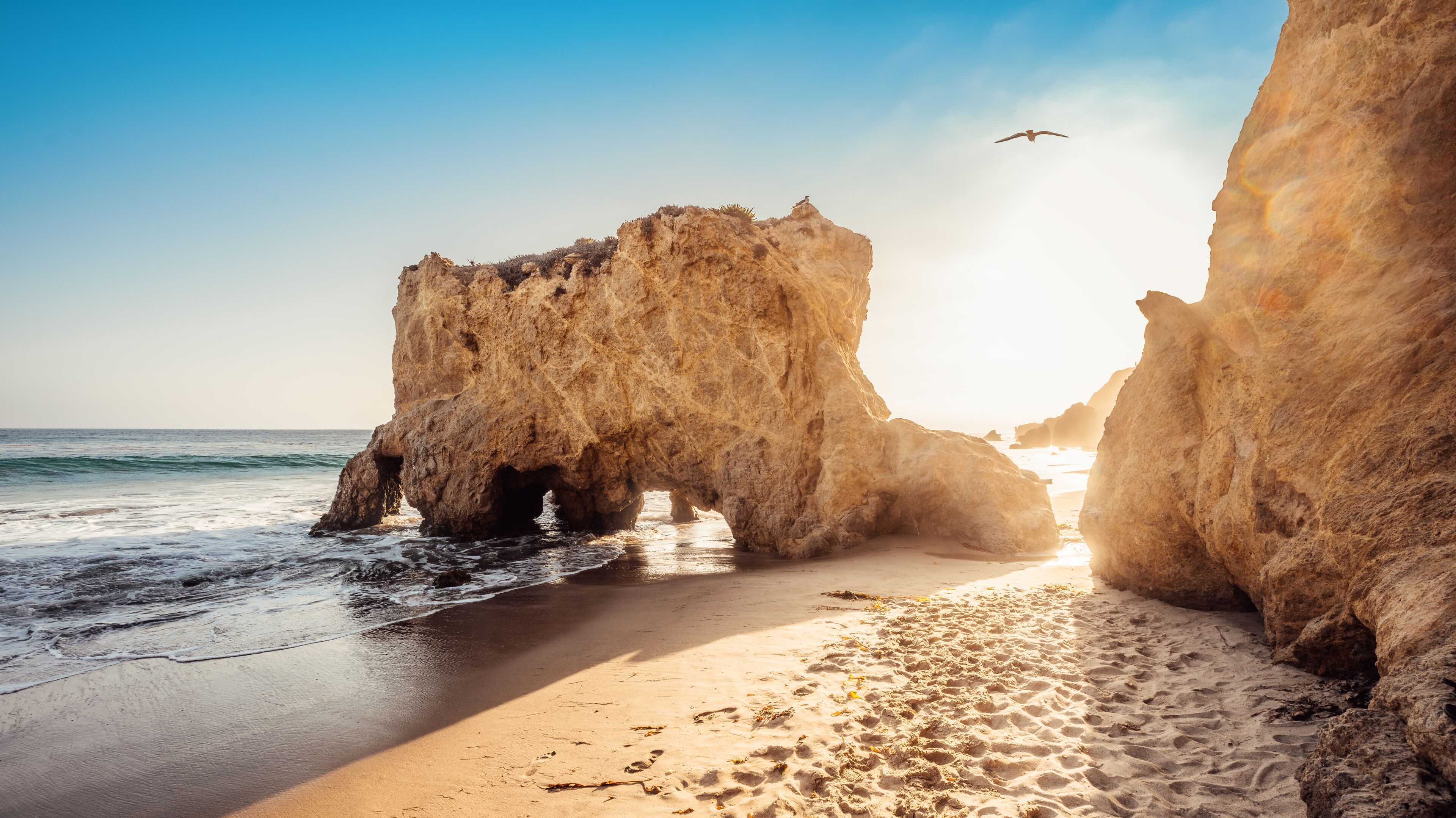 the el matador beach during sunset, california
