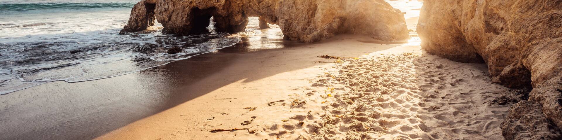 the el matador beach during sunset, california
