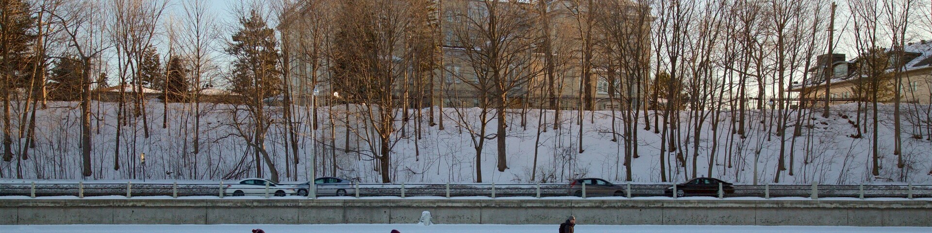 West Central Saskatchewan featuring snow and ice skating as well as a small group of people