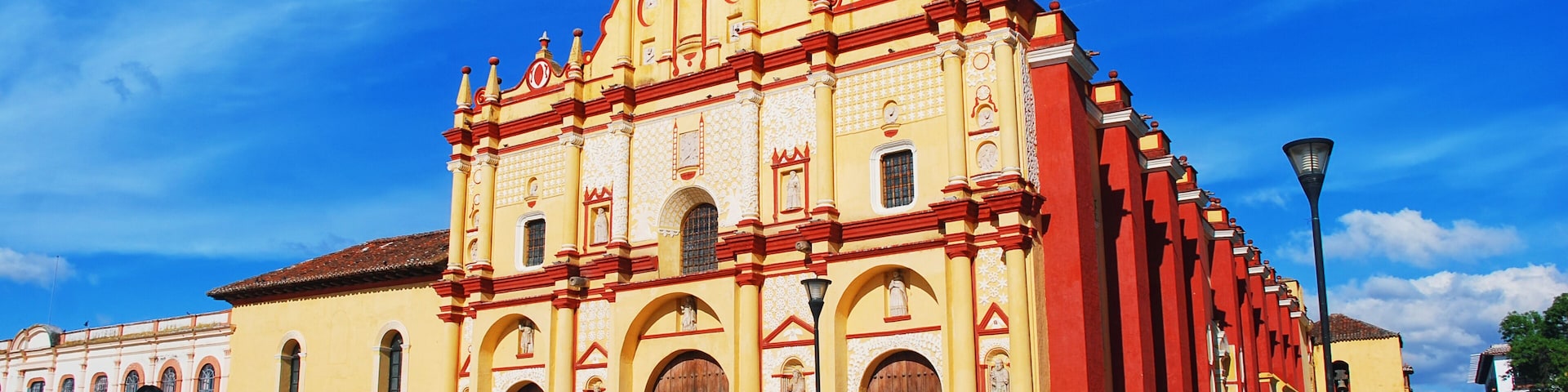 Main square in San Cristobal, Mexico with Cathedral