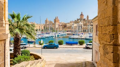 Street and Marina in Senglea, one of the Three Cities in the Grand Harbour area of Malta.; Shutterstock ID 555711340