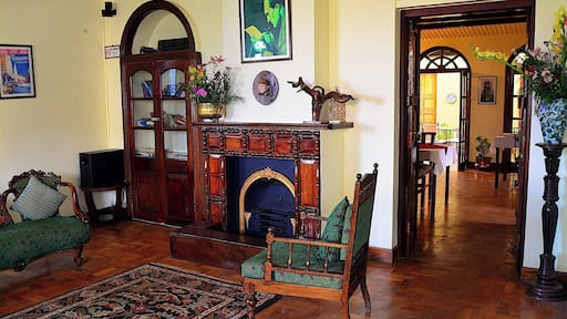 The Sherlock is a lovely property in Ooty with a Sherlock Holmes theme. This is a common area for all guests.