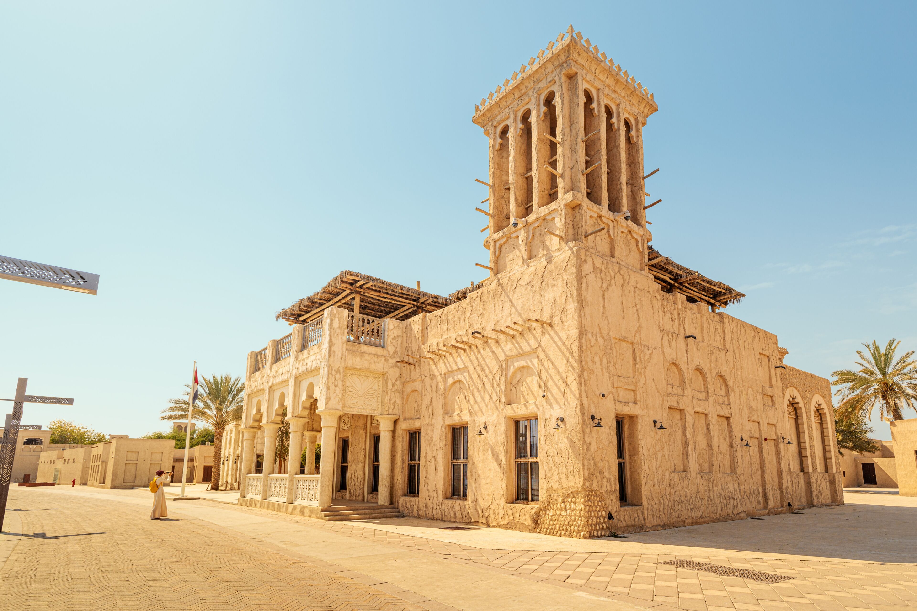 23 February 2021, Dubai, UAE: majestic House of Sheikh Said Al Maktoum in traditional Arabic architecture with wind tower