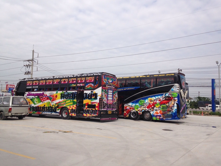 During a pit stop to visit a temple, found these party buses. When I go back, I wanna go on one!