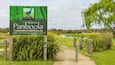 A sign welcoming visitors to Pan Boola, a conservation and rehabilitation site.