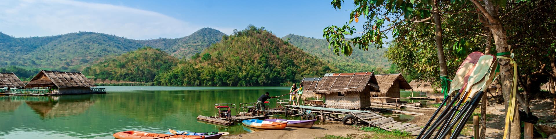 landscape Reservoir Hub Khao Wong landmarks at Suphan buri, Thailand