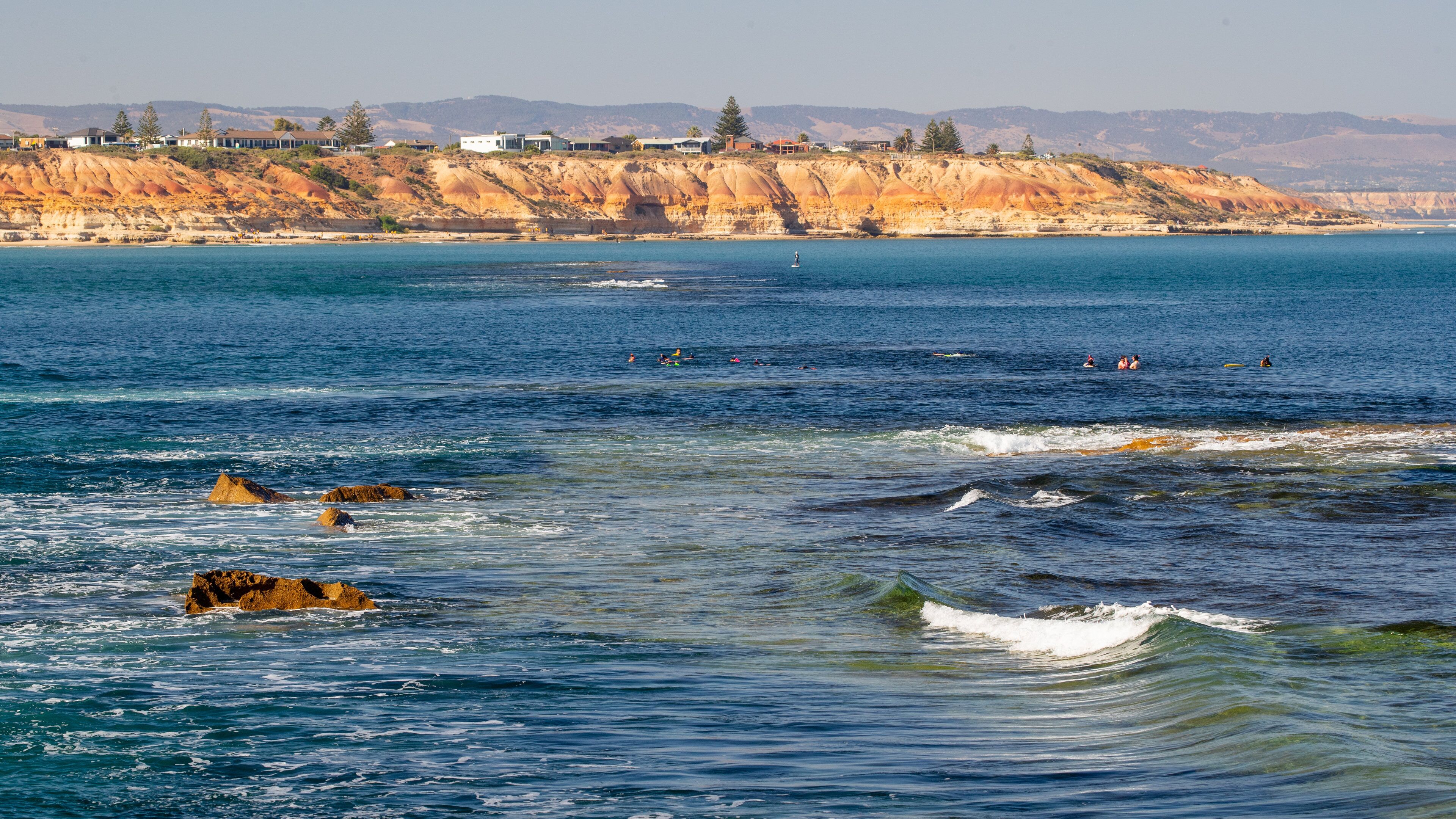 Port Noarlunga Reef Sanctuary Zone which includes general coastal views and rocky coastline