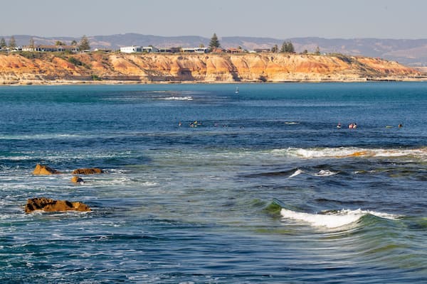 Port Noarlunga Reef Sanctuary Zone which includes general coastal views and rocky coastline