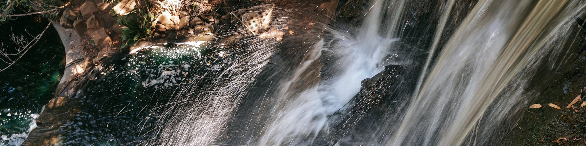 Picnic Point Park showing a river or creek and a cascade