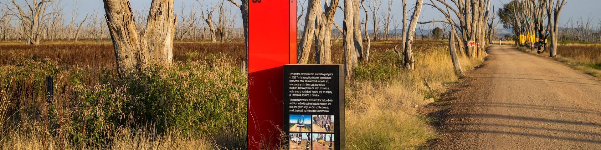 Benalla Rural City featuring tranquil scenes and signage