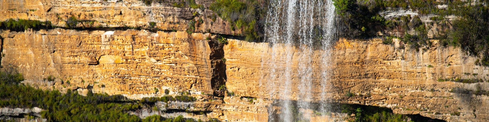 Bridal Veil Falls Nature Reserve featuring a gorge or canyon and a cascade