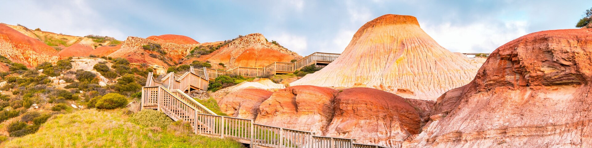 Hallett Cove boardwalk around Sugarloaf at sunset, South Australia