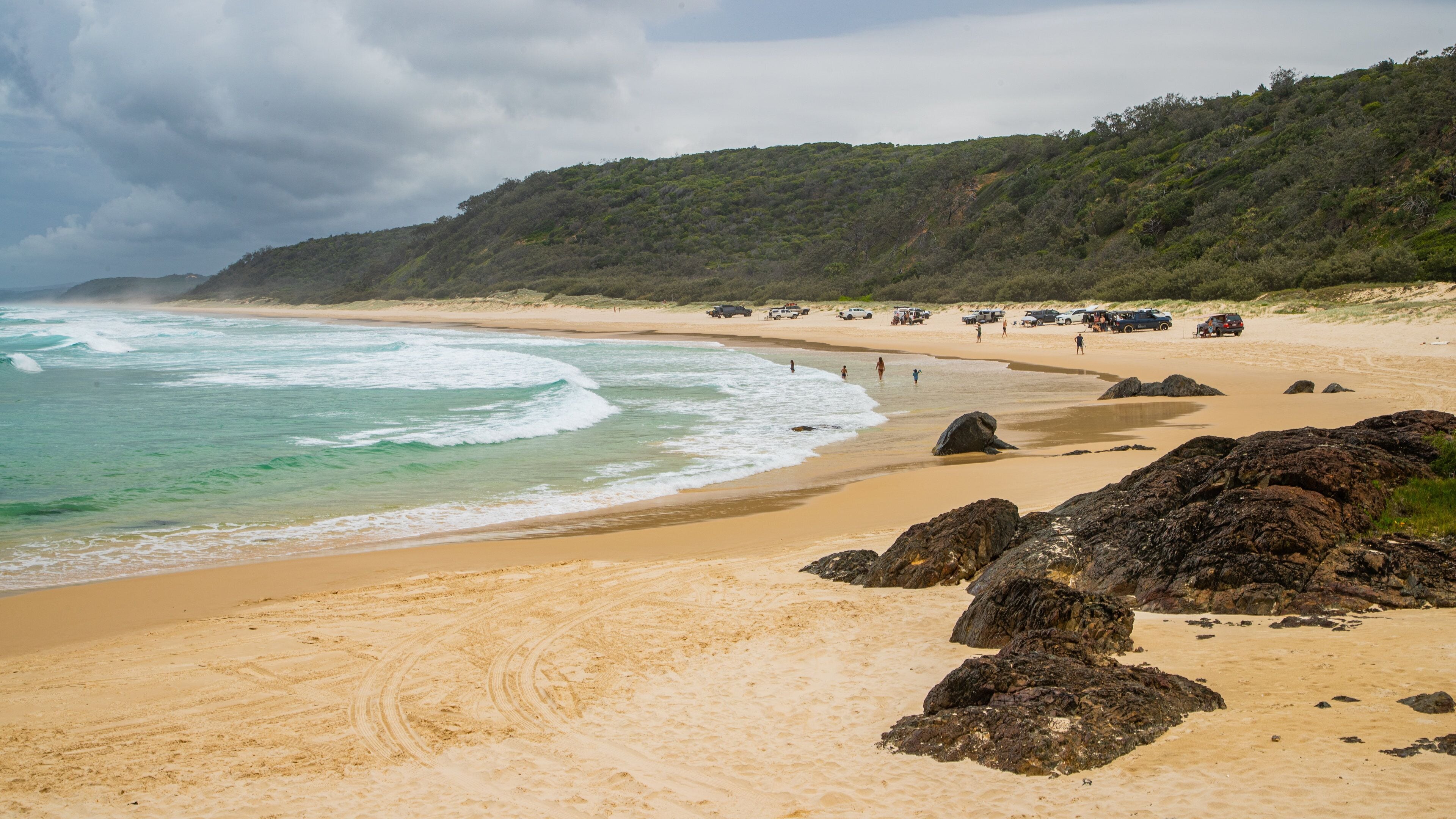 Double Island Point Conservation Park showing general coastal views and a sandy beach