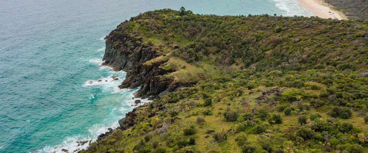 Double Island Point Conservation Park showing landscape views and general coastal views