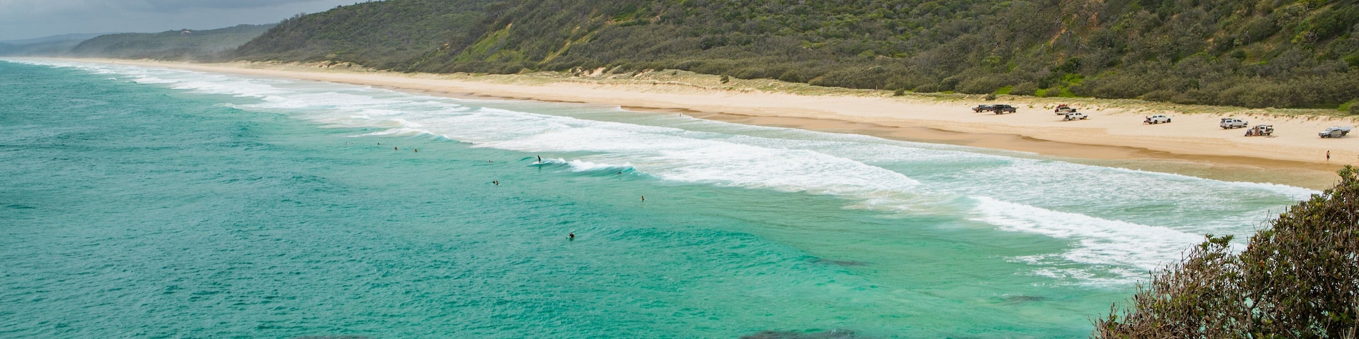 Double Island Point Conservation Park which includes general coastal views and a beach