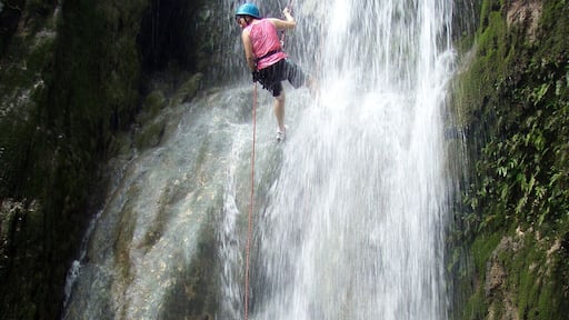 Abseiling down the face of the falls = best day ever.