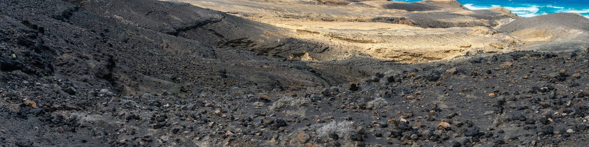 Aerial view of Cofete Beach in Fuerteventura, Spain