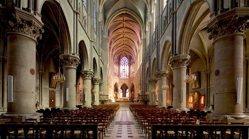 Moulins Cathedral showing heritage elements, a church or cathedral and interior views
