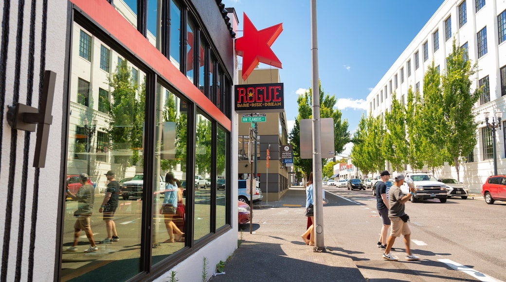 Rogue Distillery and Public House which includes signage