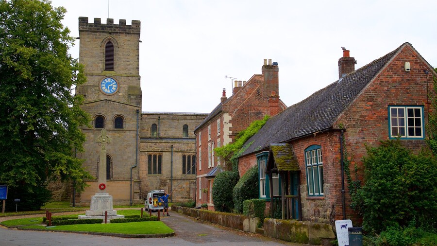 Ăglise paroissiale de Melbourne montrant patrimoine architectural et parc