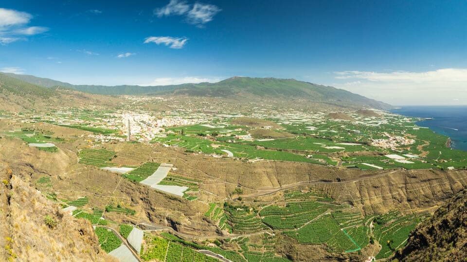 Panorama view from "Mirador El Time" at La Palma, Canary Islands