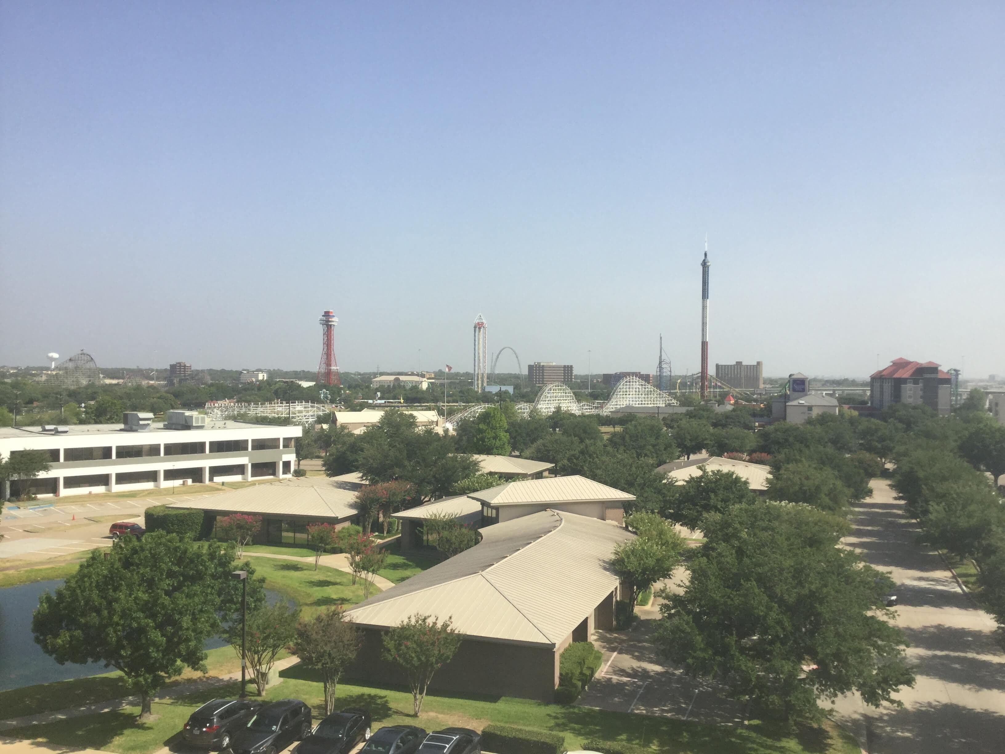 View of Six Flags Over Texas from our room! Hotel is in a great location to walk to  the Arlington entertainment venues, Six Flags, Texas Rangers baseball, Dallas Cowboys football. #OrbitzTravel