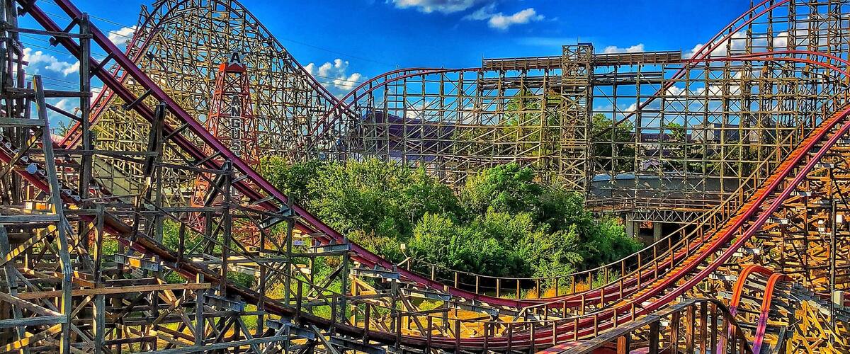 Wooden giant roller coaster