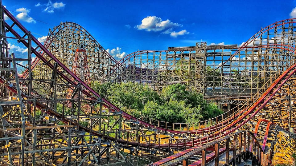 Wooden giant roller coaster