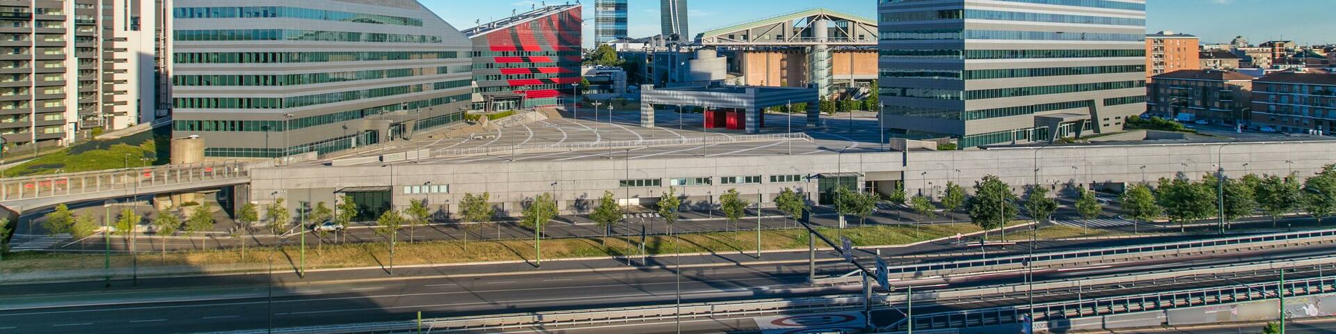 Modern buildings in the new area of Portello timelapse, Milan, Italy