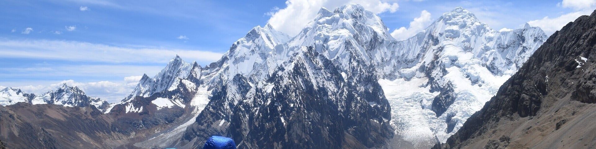 Overlooking Siula Grande on Day 7 of the Huayhuash Circuit. The pass was steep and snow covered. 16.9k ft. up with a view of over 24K ft. peaks. #TroveOnTuesday