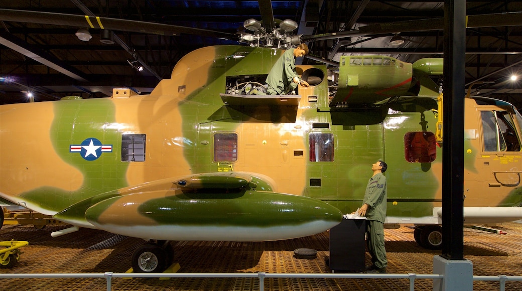 Warner Robins Museum of Aviation featuring heritage elements, military items and interior views