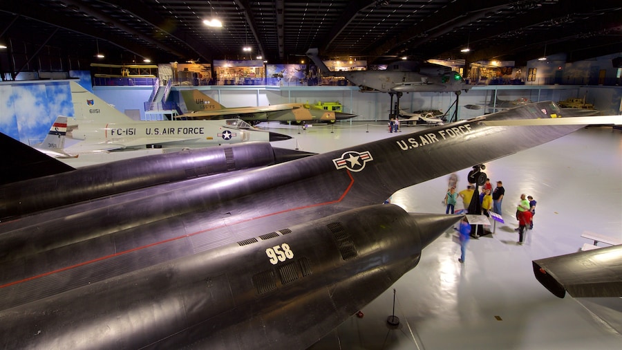 Warner Robins Museum of Aviation which includes heritage elements, military items and interior views