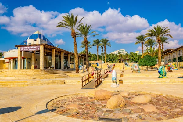 Fish sculptures situated on a passage between Eilat museum and Gallery in Israel