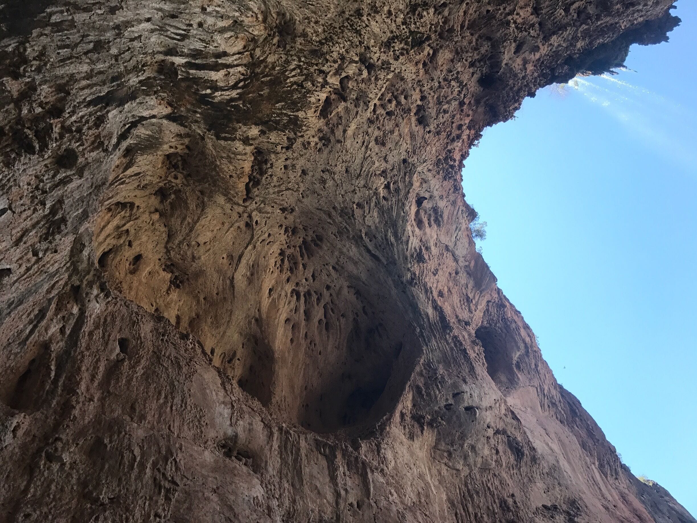 Didn't know what to expect going into this hike, seemed like a normal descent through Arizona landscape.  I gasped as I rounded a turn at the bottom and gazed up at the breathtaking scene before me.  Rugged beauty surrounded by travertine with the added elegance of the water that drops and flows through the area.  Worth the hike, and the heat.