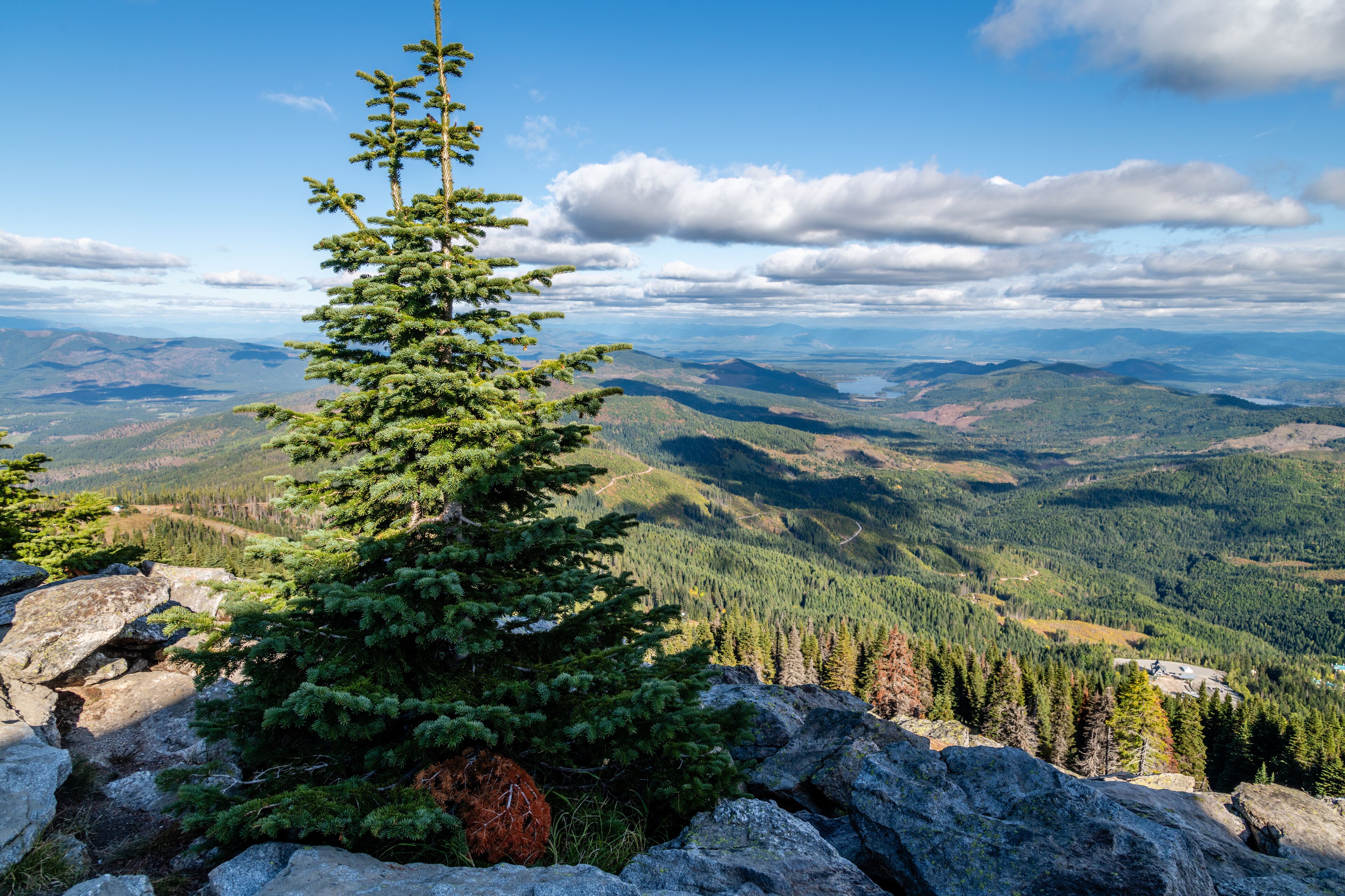 Looking into Idaho from atop Mount Spokane. Mead, Washington.