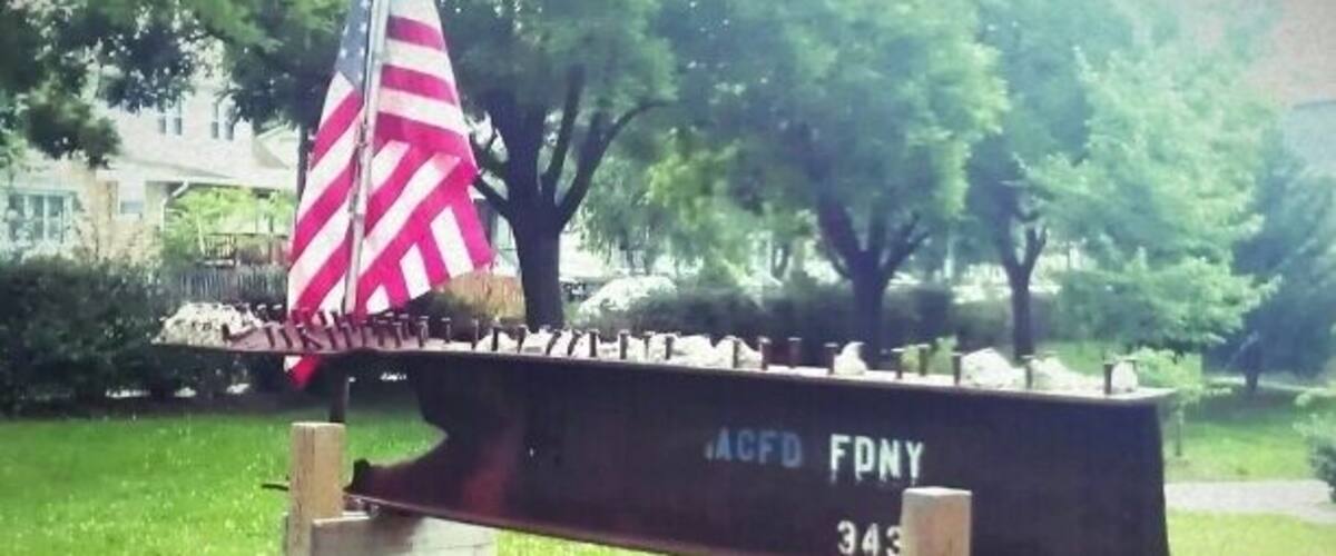 A piece of steel from the World Trade Center. Given to the first responders to the Pentagon, Arlington Fire Department. Never Forget 9/11/2001