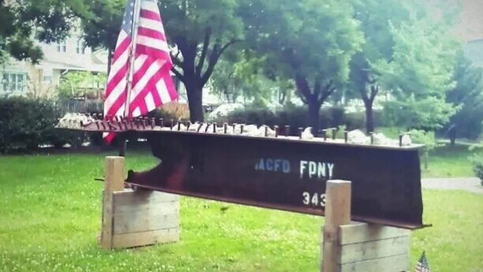 A piece of steel from the World Trade Center. Given to the first responders to the Pentagon, Arlington Fire Department. Never Forget 9/11/2001