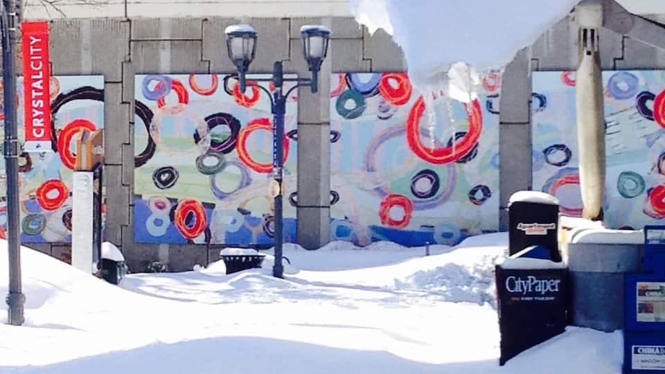 Crystal City, near Washington DC, has wonderful public art installations decorating otherwise bland concrete walls and highway underpasses.