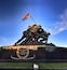 United States Marine Corps monument featuring the image capture of the raising of the US flag at Iwo Jima during WWII