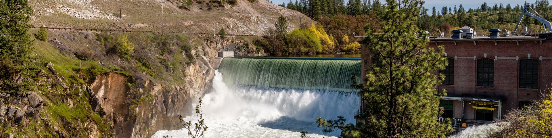 Nine Mile Falls Dam on the Spokane River, Nine Mile Falls, Washington.